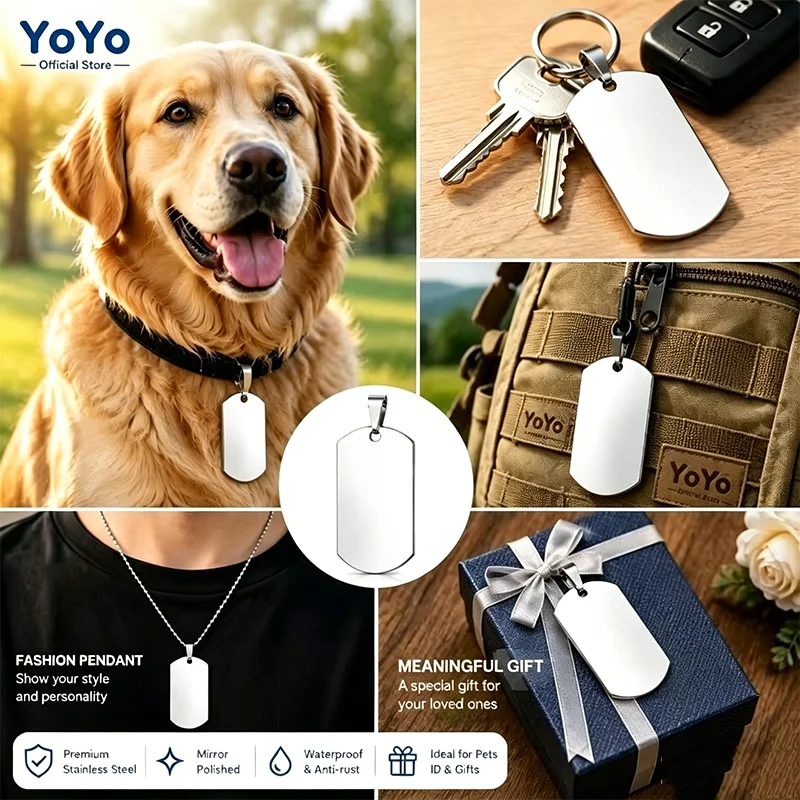 316 Stainless Steel Military Dog ID Tag Keychain Charms Pet ID Personalized Collar Tags Pendant 1005012430529647
