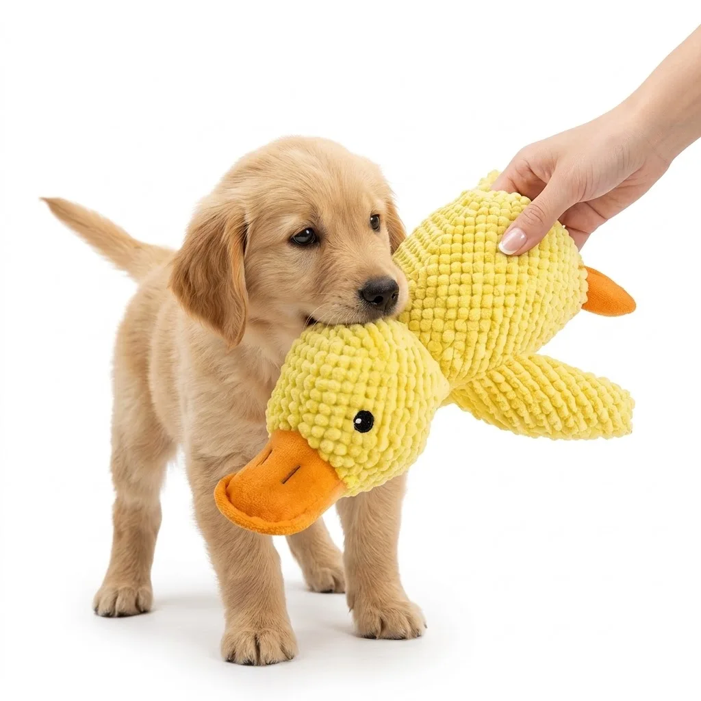 Duck Dog Toy Plush Squeaky Durable Chew Resistant Teeth Cleaning Interactive Puppy Toy 1005012430811698