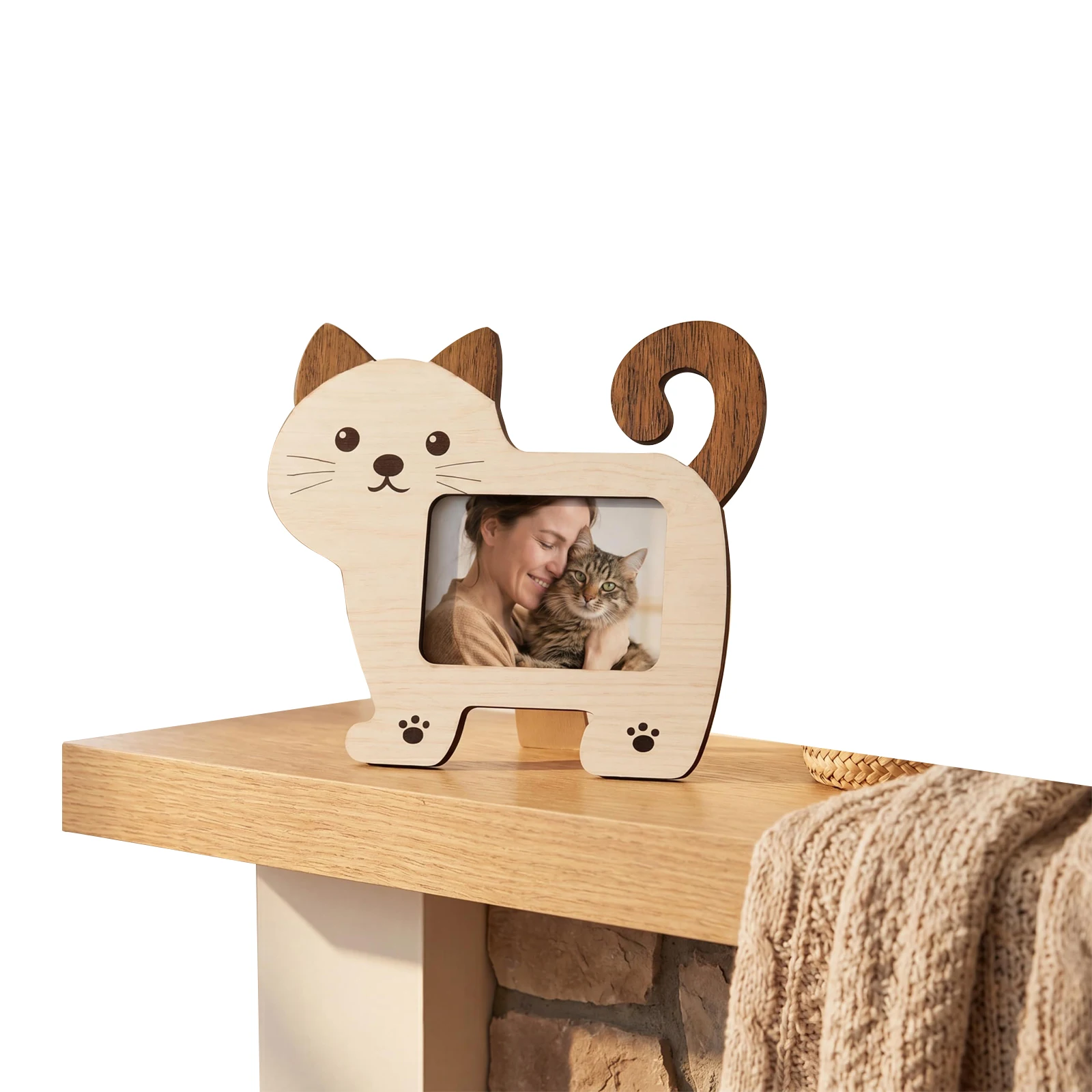 Dog Shape Photo Frame 9.84 Inch Tabletop Display Modern Creative Wood Desktop Picture Pet Owners 1005012431930163