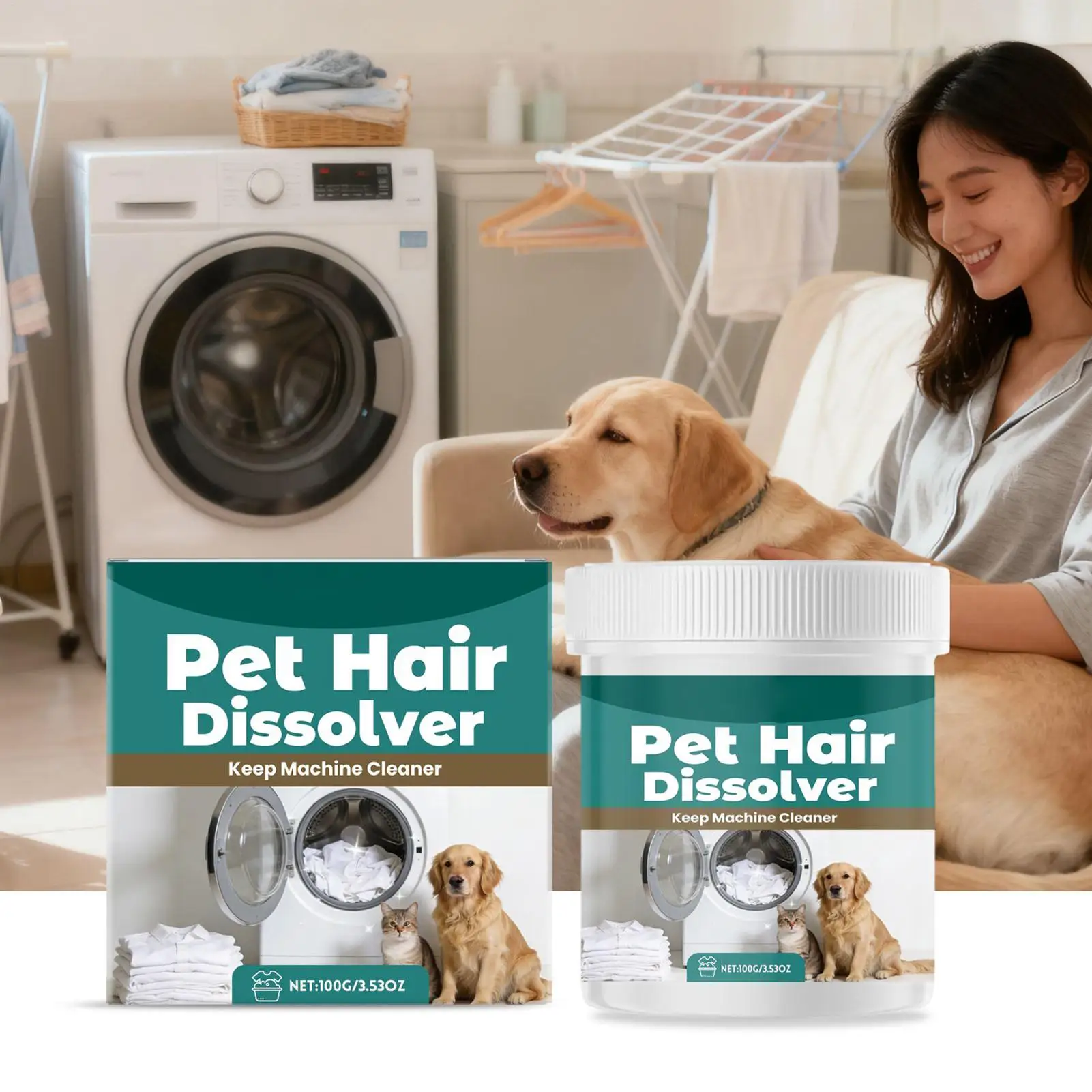 EELJOY Pet Hair Dissolver Laundry Cleaner Effective Fur Remover for Washing Machine Household 1005012432609391