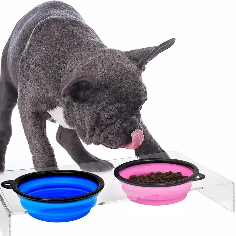 Folding Portable Silicone Dog Feeder Bowl with Carabiner for Outdoor Travel Food and Water 1005012432732787