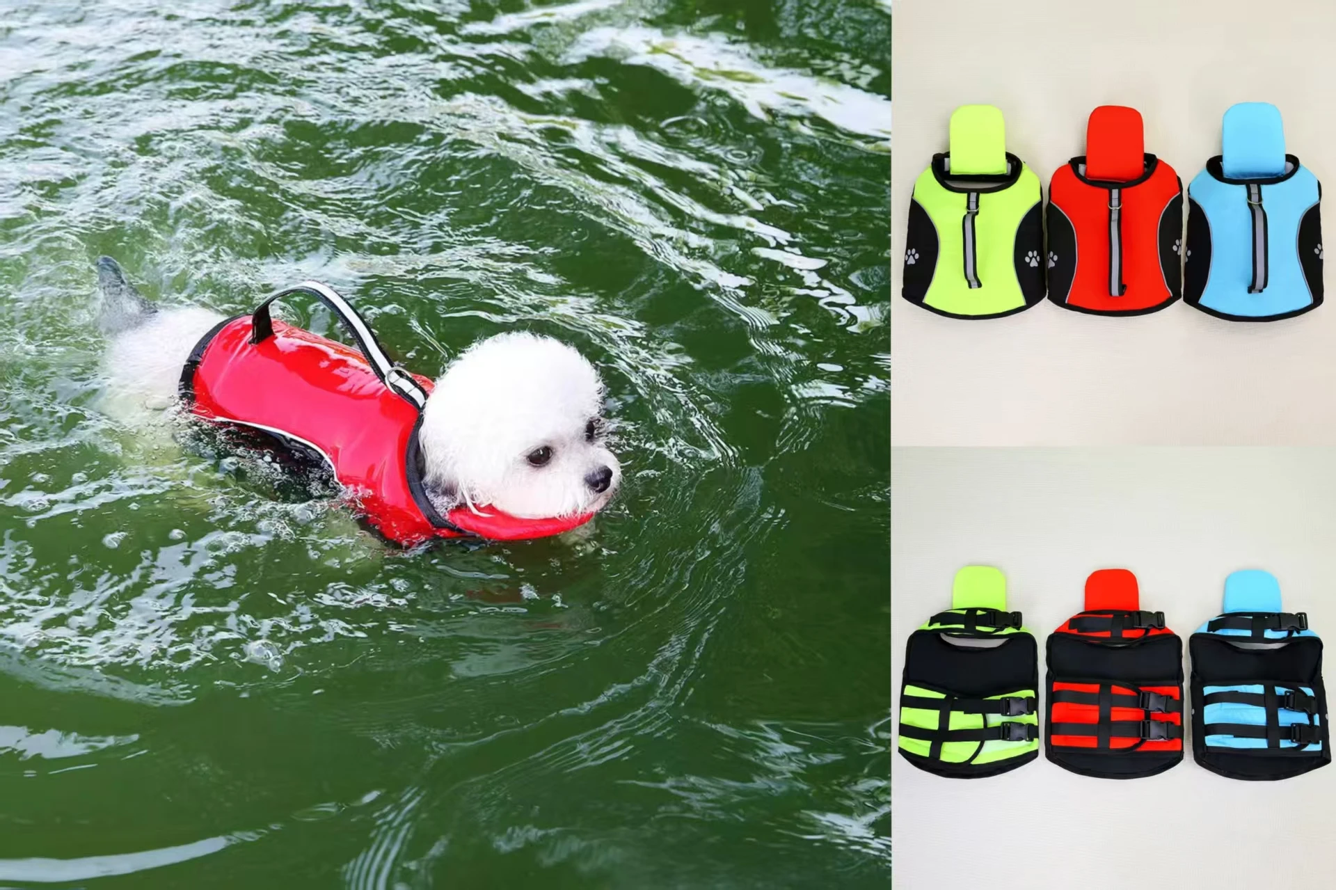 Premium Summer Dog Life Jacket Adjustable Pet Swimwear Safety Buoyant Vest for Small Medium Large 1005012432862389