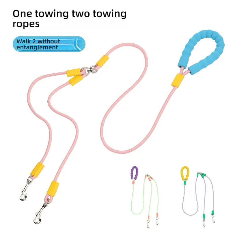 Dog Traction, One Tow, Two Explosion-Proof Dual Head Dog Walking Rope 1005012432945239