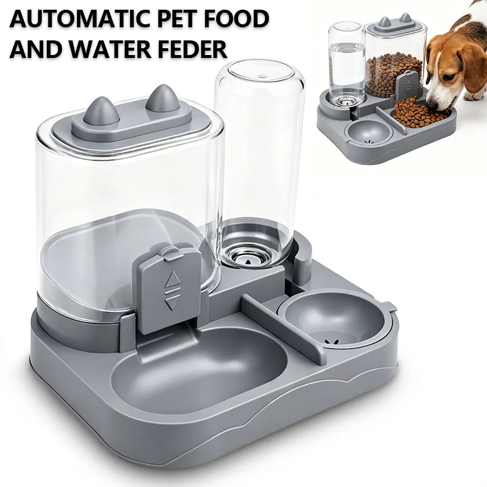 Automatic Pet Food and Water Feeder Large Capacity 2 in 1 Automatic Feeder Dog Cat Food Bowl 1005012433003644