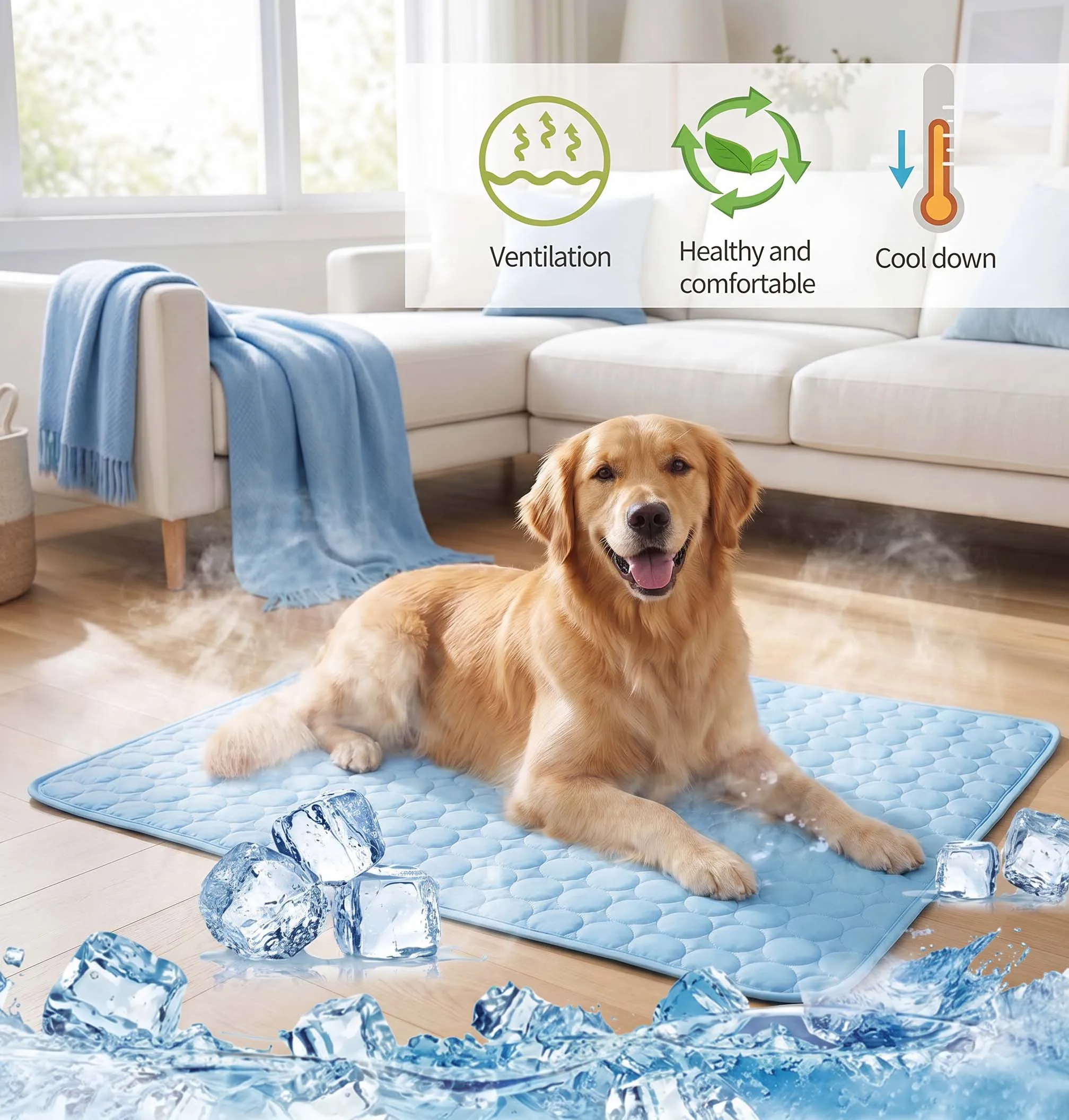 Dogs Self Cooling Mat Pet Cat and Sleeping Pad for Pets Summer Cool Pads Blanket Washable Ice Silk 1005012433151519