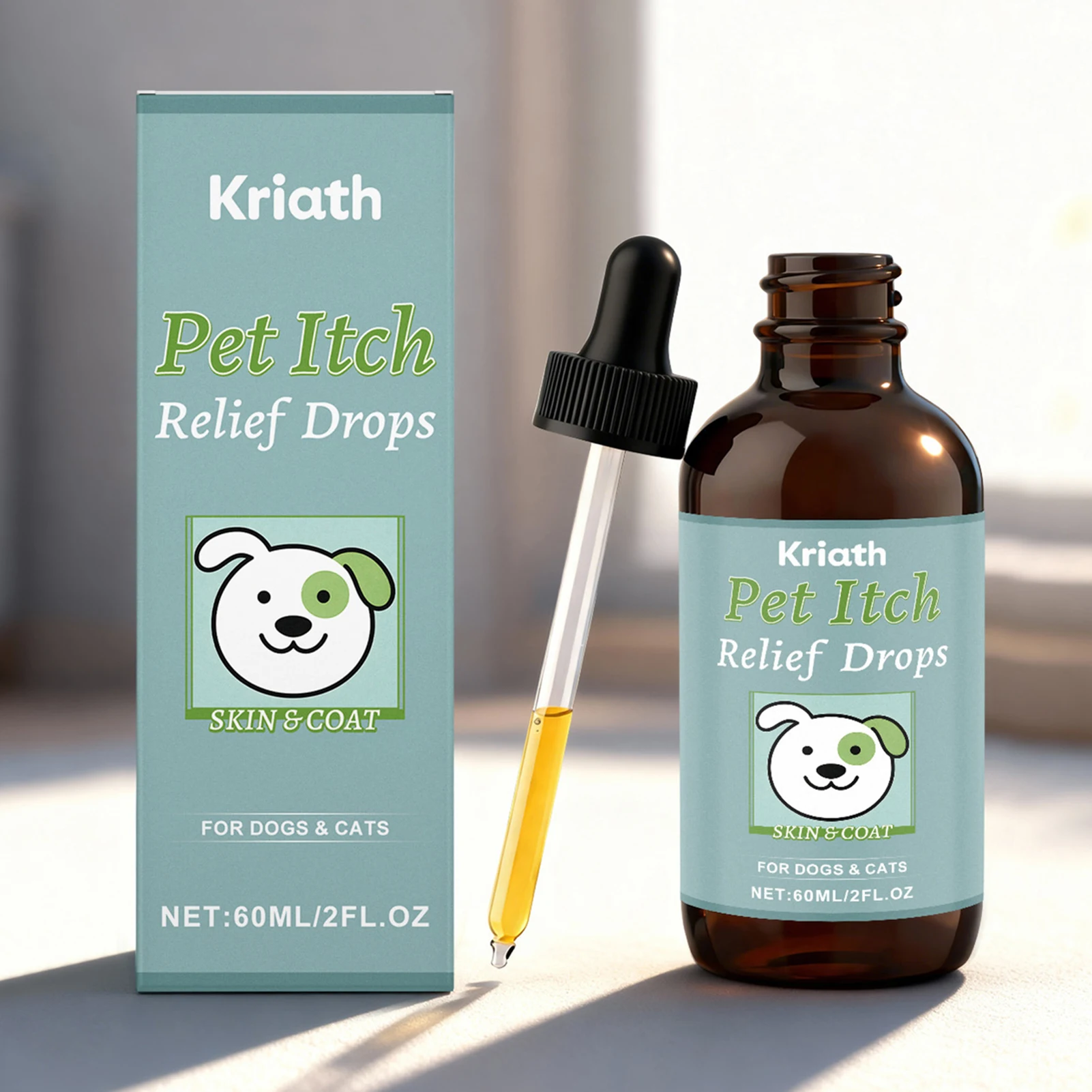 Pet Collagen Drops for Dry Itchy Skin Dog Cat Promotes Lustrous 1005012433689093