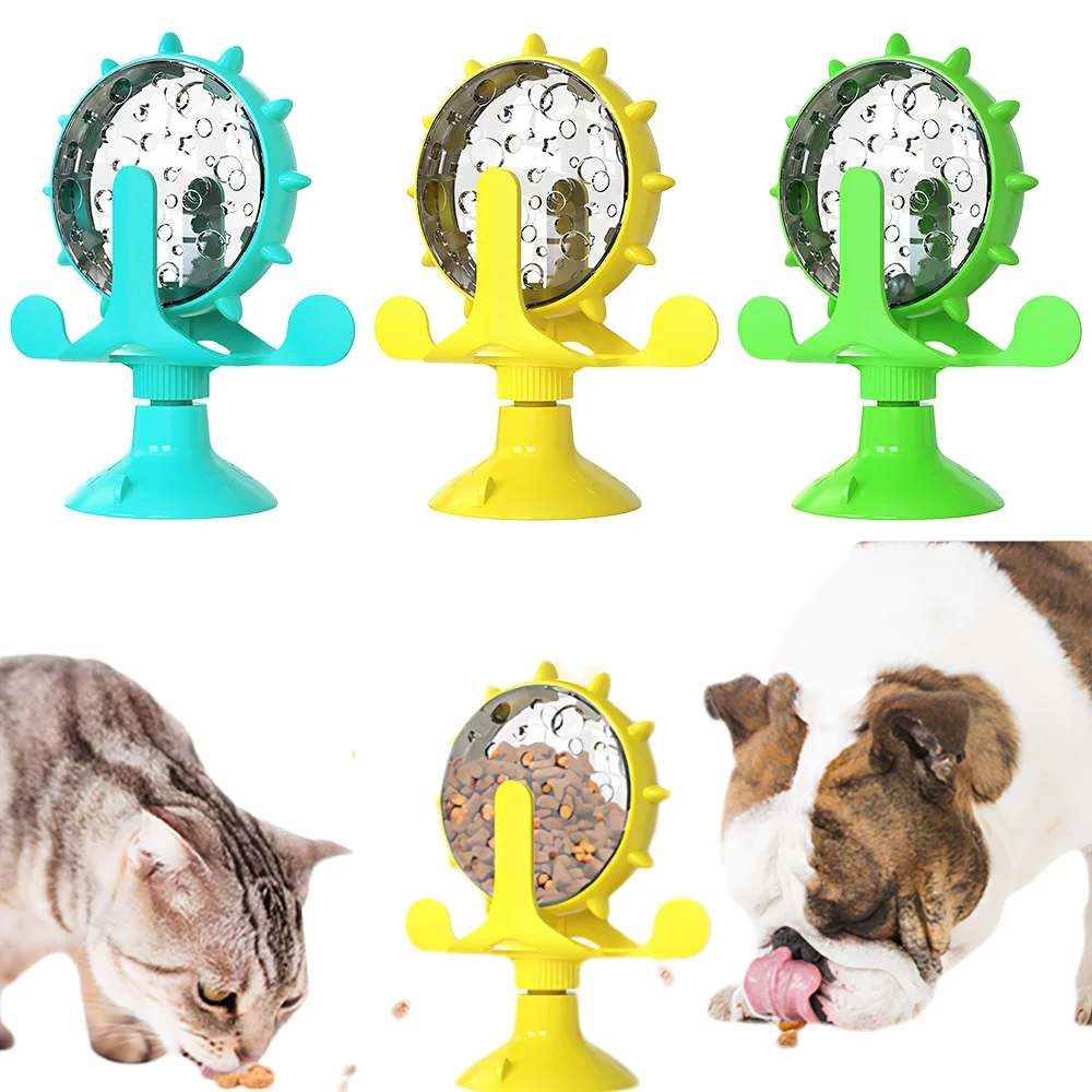Pet Treat Dispenser Toy Spinning Windmill, Cat Self-Play Boredom Relief 1005012433893858