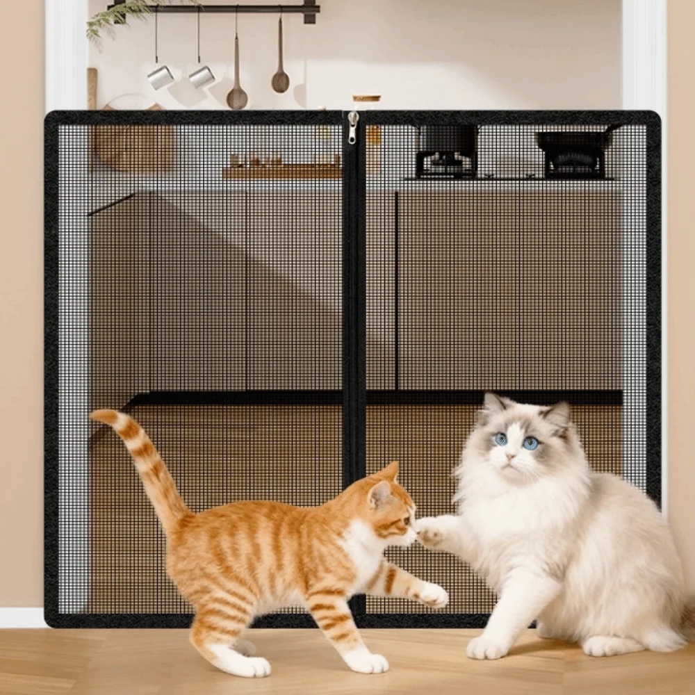 New Metal Mesh Dog Barrier Fences Breathable with Zipper Pet Isolated Gate Folding Easy to Install 1005012433907763