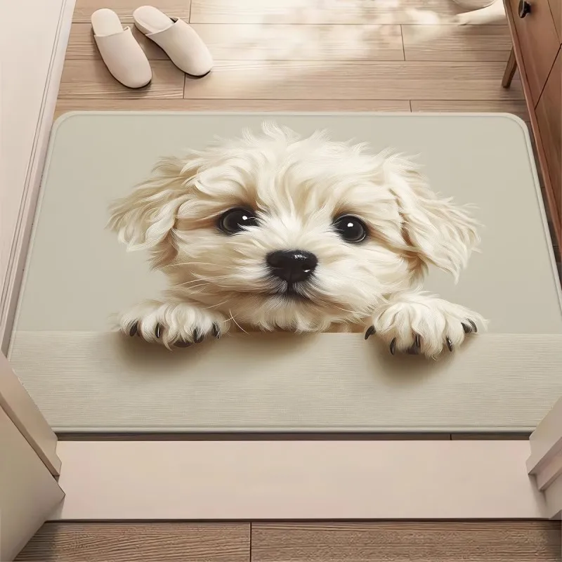 Cute Maltese Dog Entrance Door Mat Lovely Puppy Welcome Floor Rug for Hallway Porch Home Decor 1005012433916269