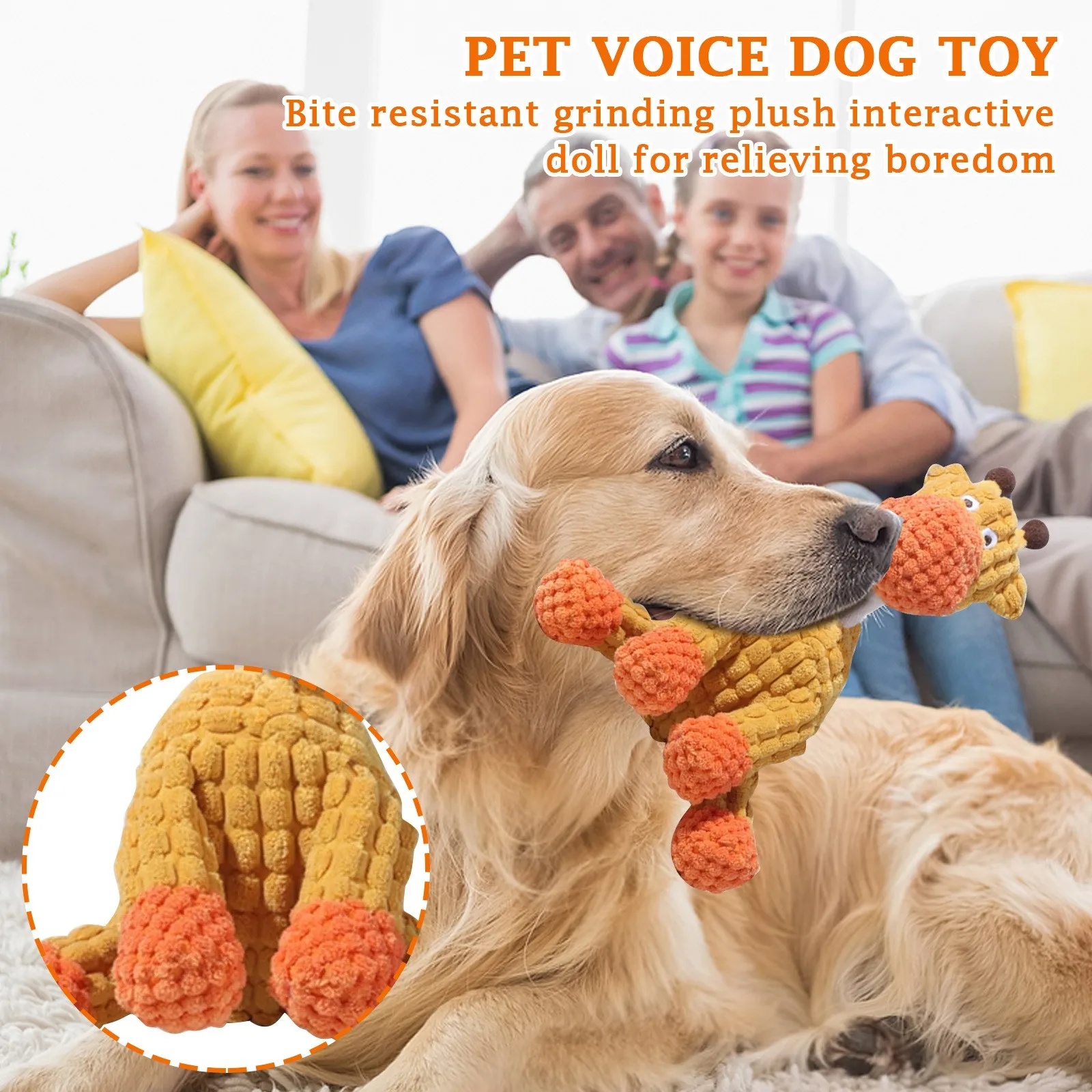 Dog Chew Toys Interactive Teething and Bite Resistance Squeak Dogs Plush Toy Soft Funny Animal 1005012434352553