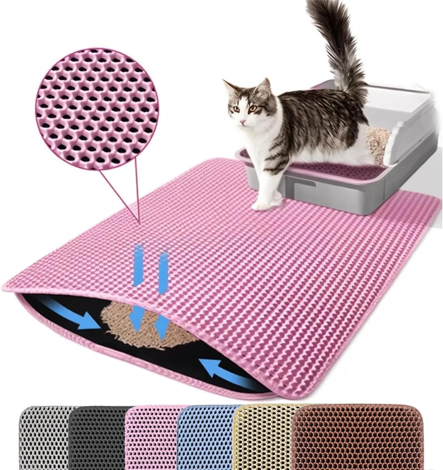 Cat Litter Mat Double Layer Pet Non Slip Big Box Filter Matwear Resistant Waterproof Anti-Slip 1005012435618796