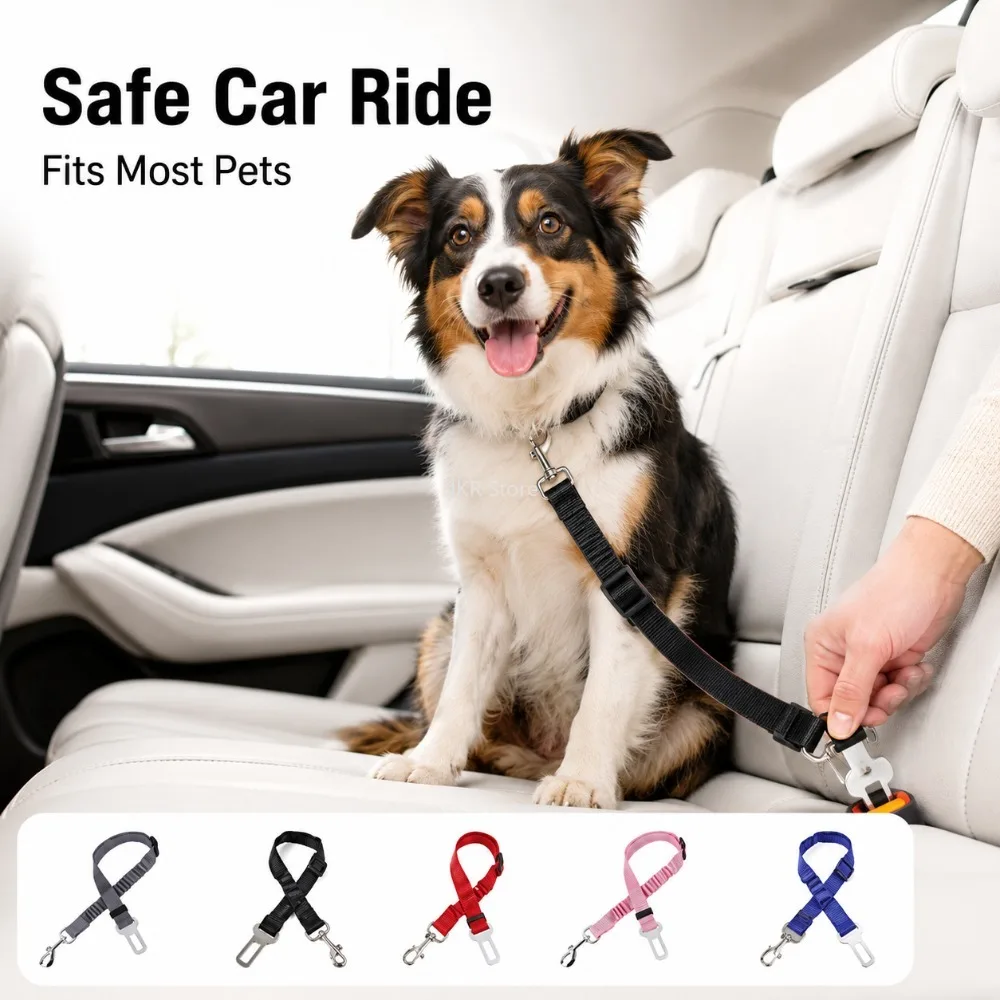 Reflective Dog Car Seat Belt Adjustable Pet Safety Strap with Damping for Vehicle Travel Harness 1005012436160934