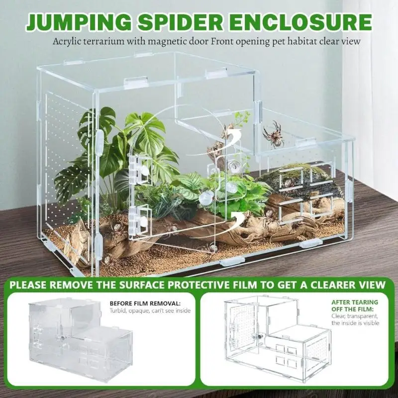 L9BE Jumping Spiders Enclosure Breeding Box for Reptiles Amphibian Pet Habitats Place 1005012438292429
