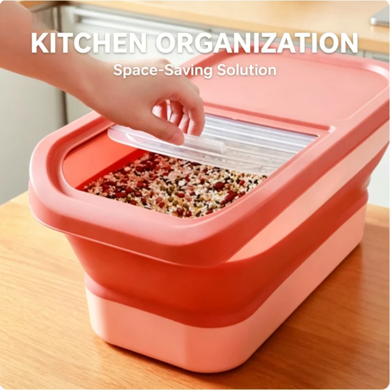 Collapsible Cat Dog Food Storage Box Airtight Sealed Container with Lid for Pet Dry Food Rice Grain 1005012438592190