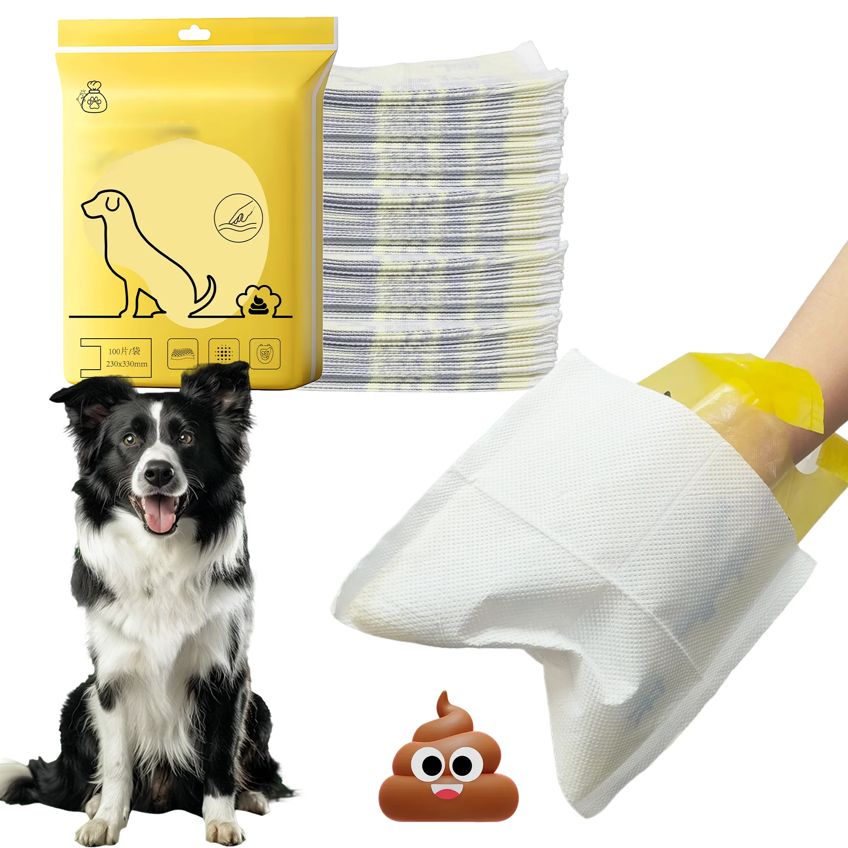Double-Layer Dog Poop Bag Thickened Outdoor PE Soluble Paper Pocket Disposable Portable Anti (100PCS) 1005012439619390