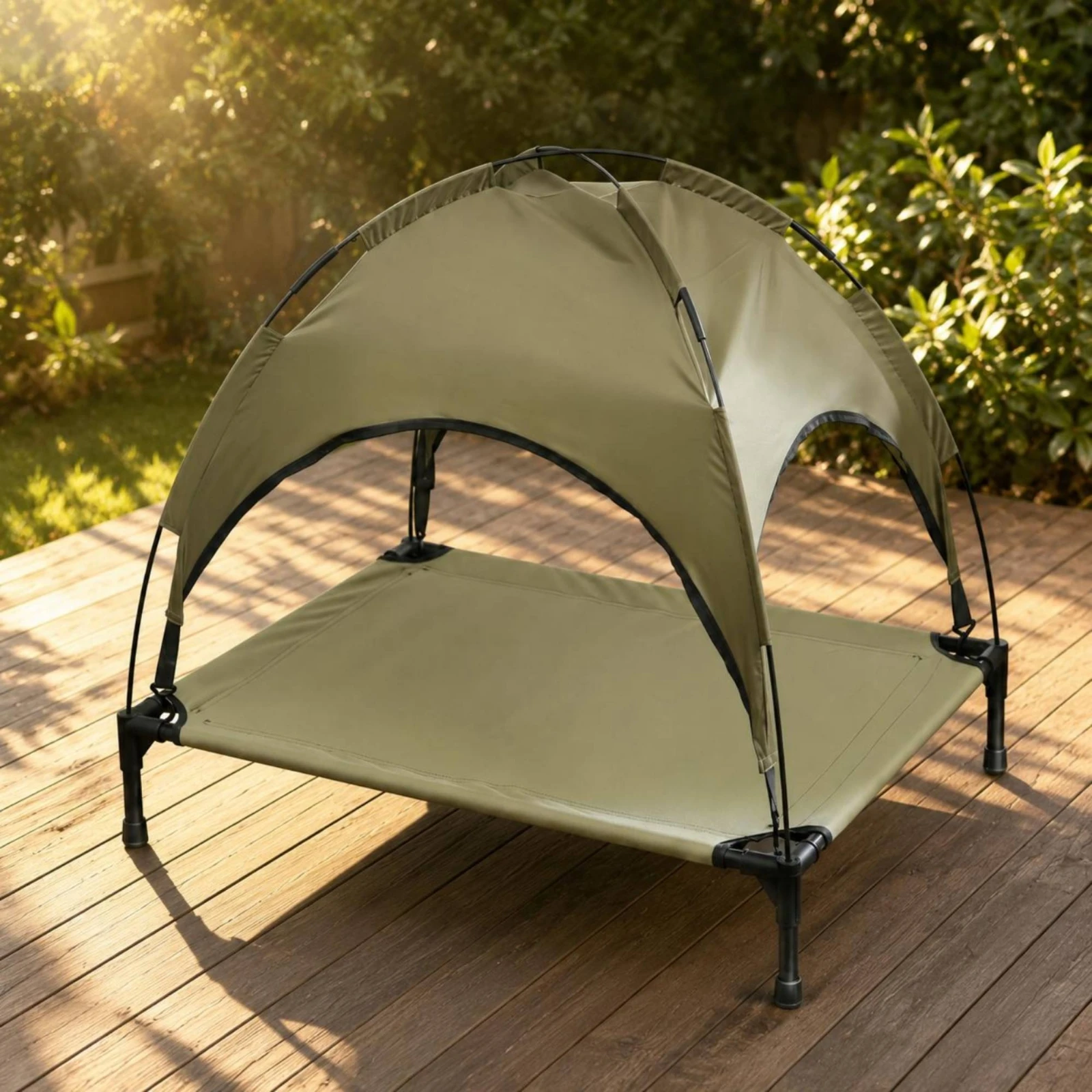Indoor Outdoor Elevated Dog Cot with Removable Oxford Cloth Canopy Breathable Pet Bed for Large 1005012439654560