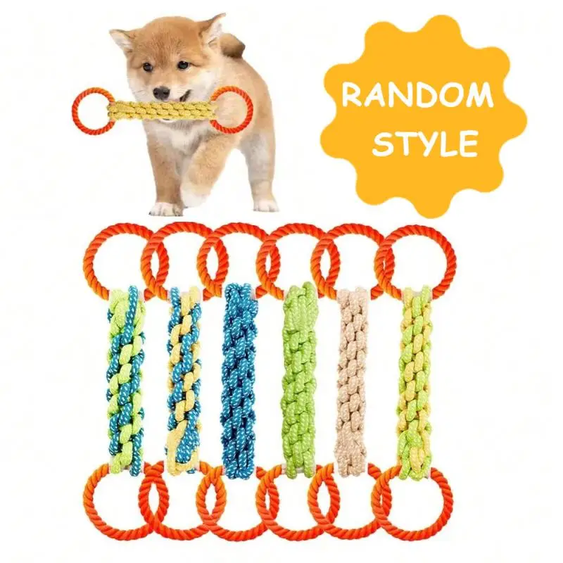 Durable Double-Ring Cotton Blend Dog Rope Chew Toy Bite-Resistant Tug Play Interactive 1005012439811725