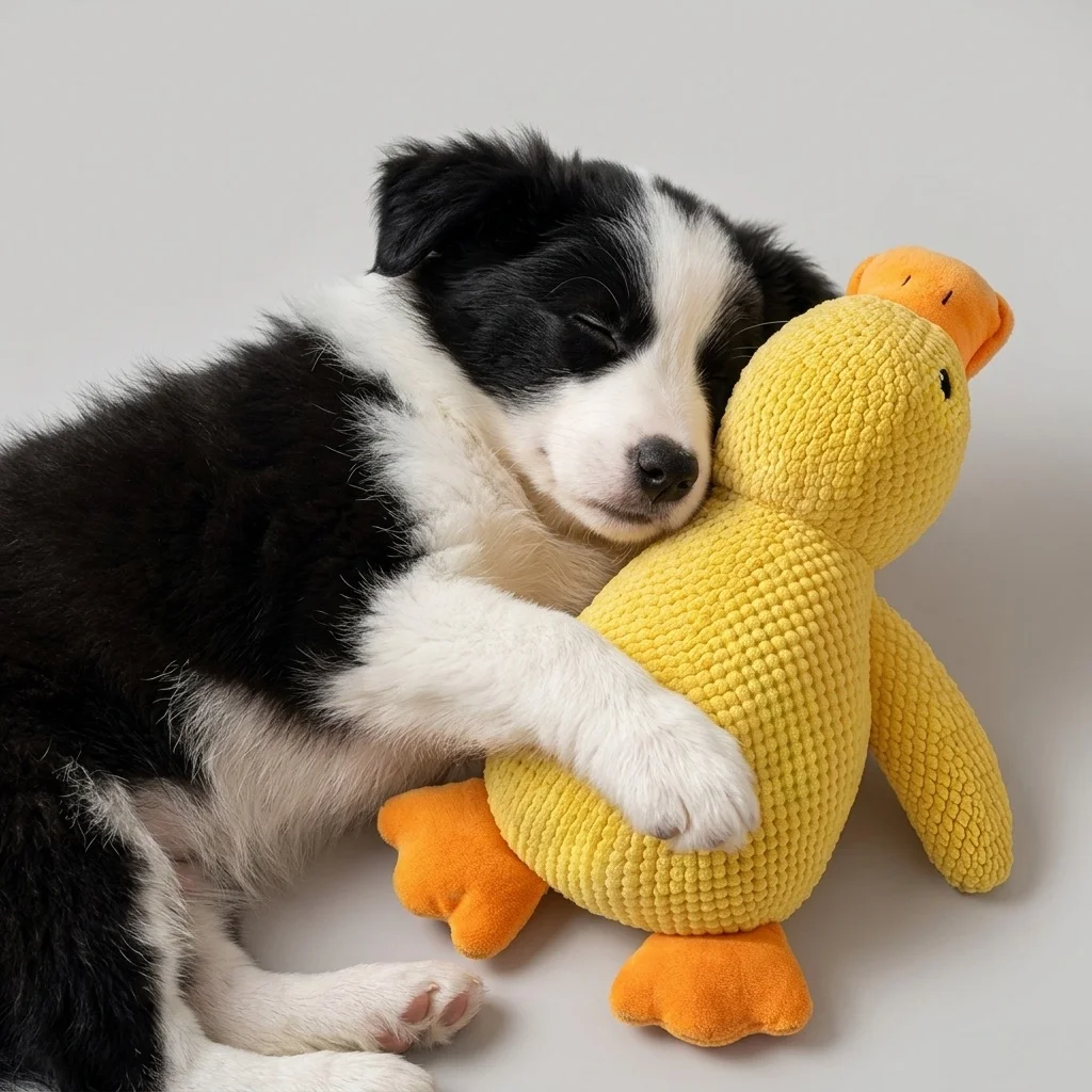 Squeaky Dog Toy Pineapple Fleece Bite Resistant Yellow Duck Quacking Plush Pet Chew All Dogs Teeth 1005012441300640