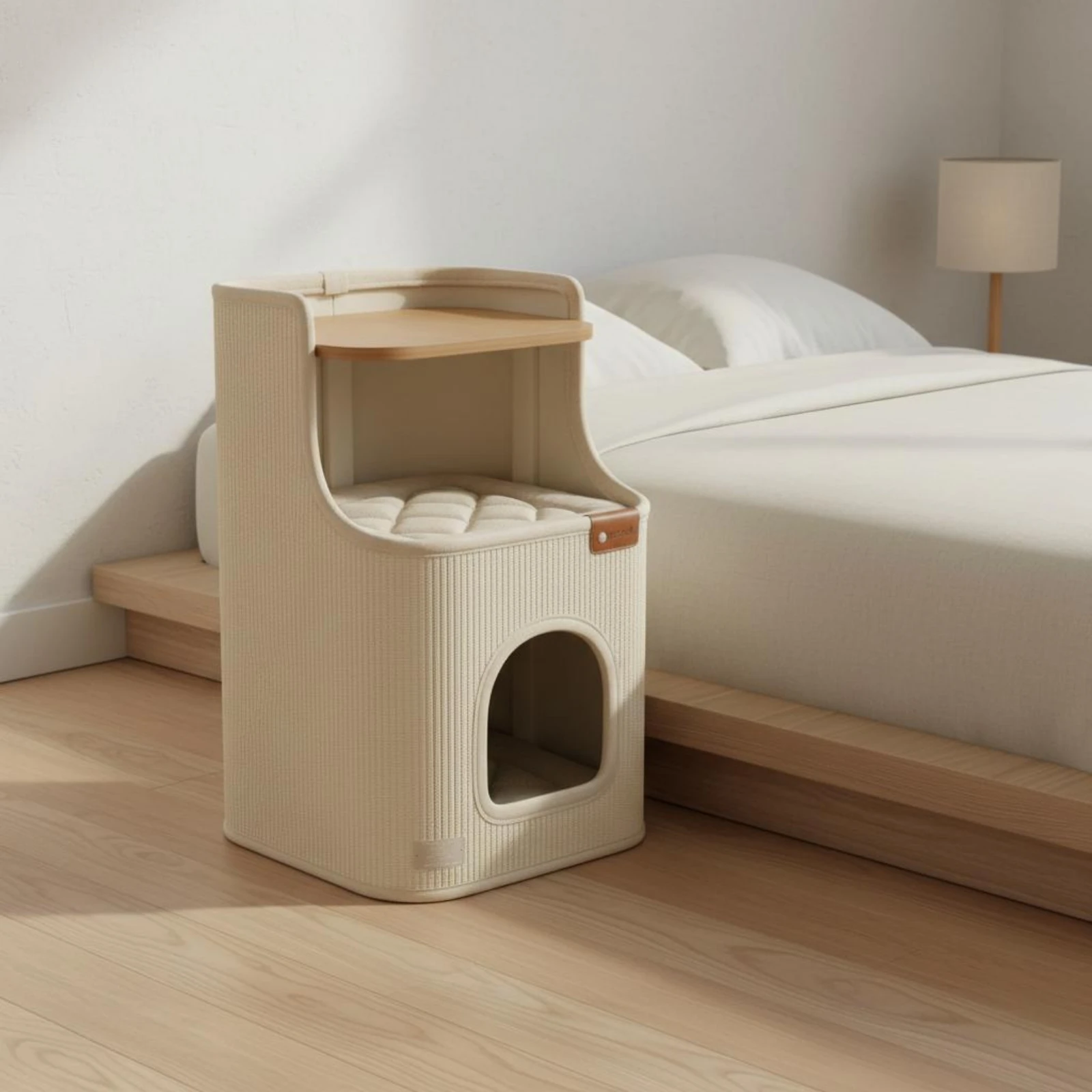 Feline Hideout with Scratcher Year-Round Feline House Post Pet Furniture Stable Long-Lasting 1005012441460738