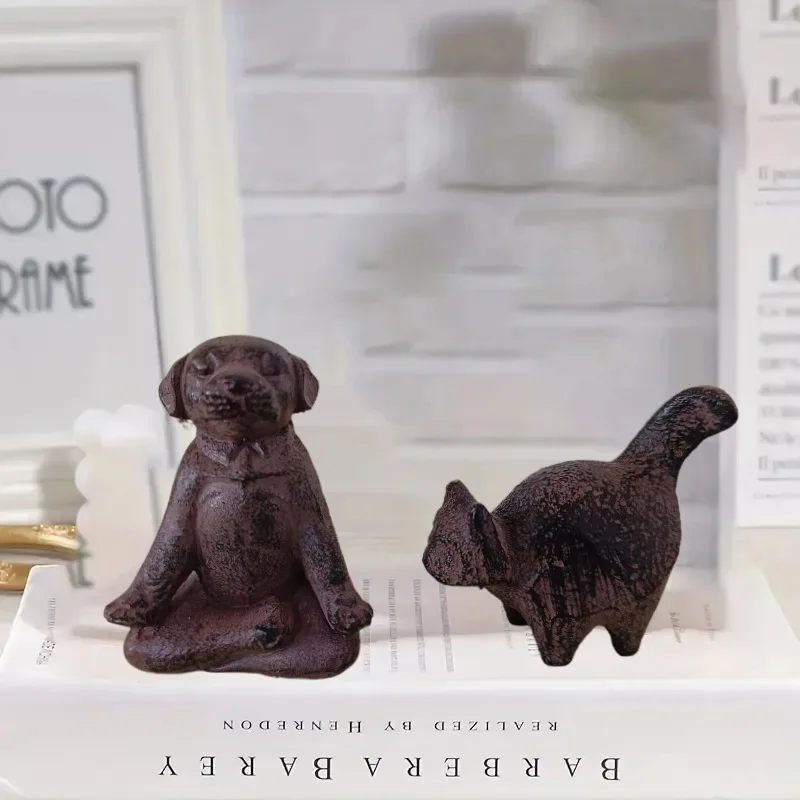 Yoga Meditation Dog Resin Statue Cute Puppy Figurine Minimalist Home Entrance Decor Micro Landscape 1005012441760454
