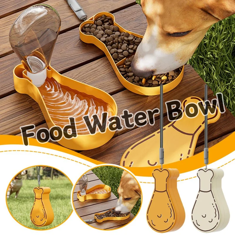 Portable Dog Water Bottle with Food Container Hanging Dual Purpose Dog Food Water Bowl Chicken 1005012442171505