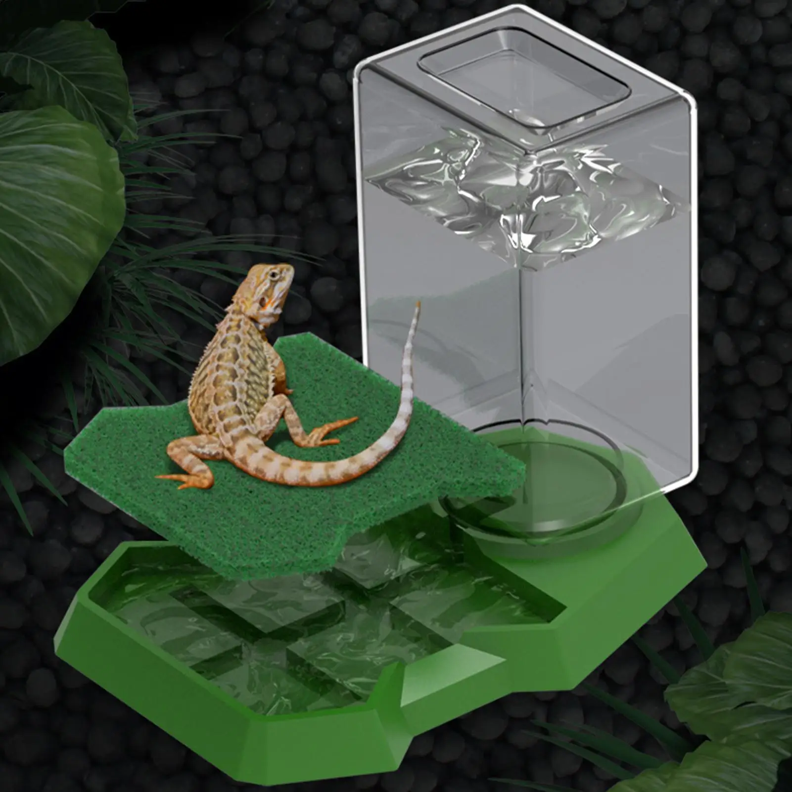 Reptile Water Dispenser Dish Bowl Anti-Slip Large Capacity Turtle Feeders Waterer 1005012442286194