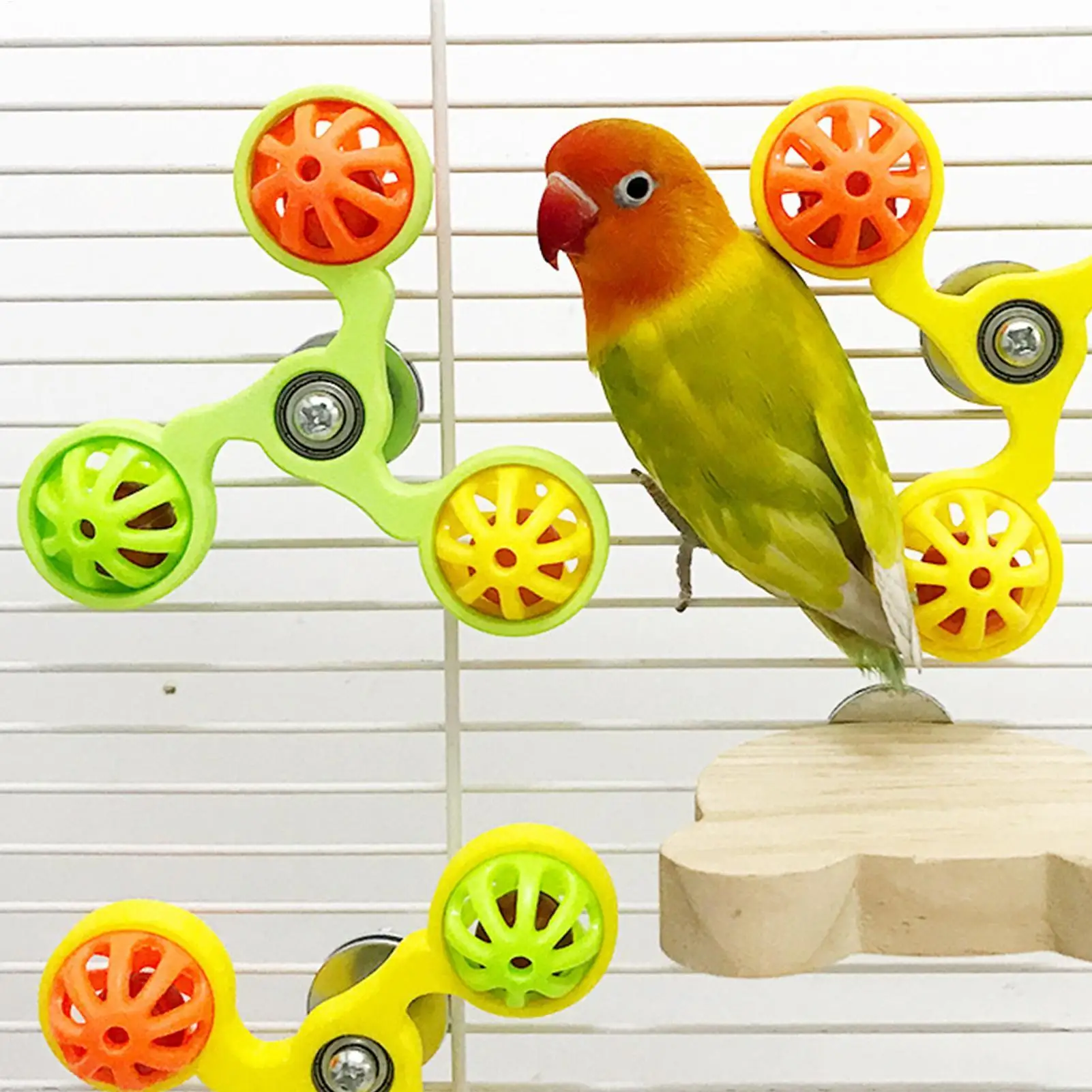 Bird Toys Fun Rotating Windmill with 3 Bells Bird Cage Toys for Parakeet Conure Cockatiel Lovebird 1005012442307188