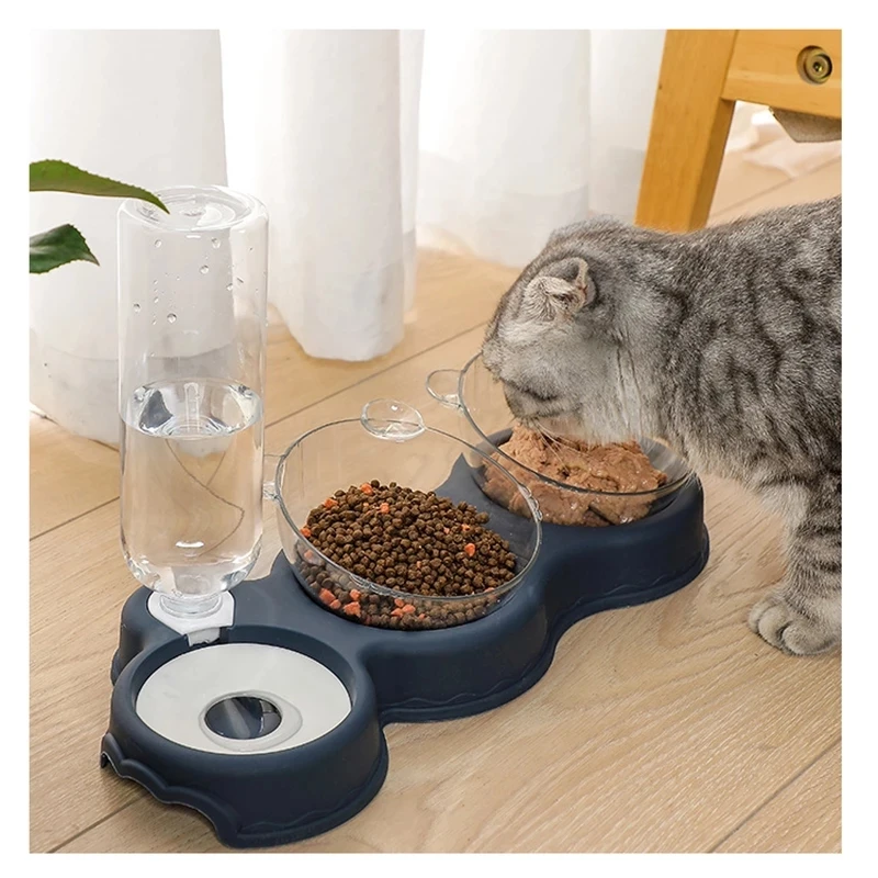 Non Slip Double Bowls for Cats Dogs Elevated Stand Automatic Food Feeder and Water Drinking 1005012442333319