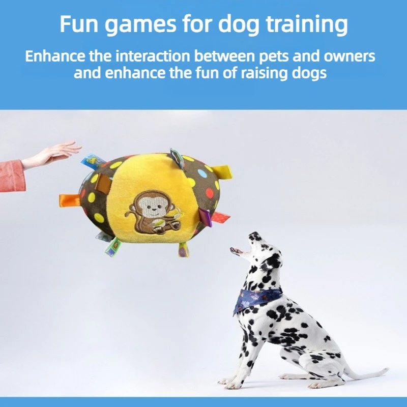 Pet Football Bell, Dog Toy Ball, Self Fun Dog, Relieve Boredom, Grind Teeth, Pet Plush Ball, Pet Toy 1005012442638489