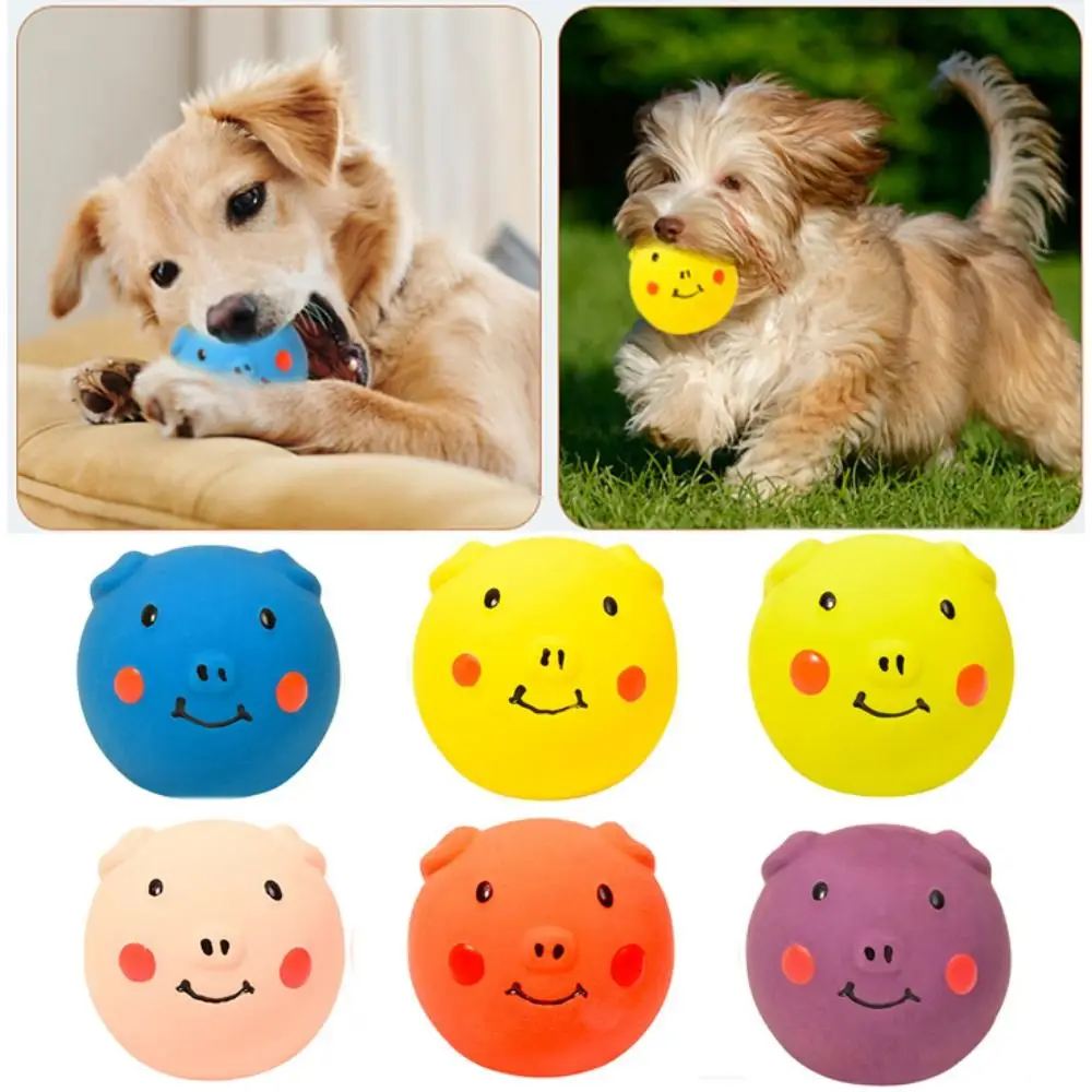 Pet Biting Toys Cartoon Latex Squeaky Dog Toys Soft Bite Resistant Pig Pet Squeaky Toys Colorful 1005012443448999