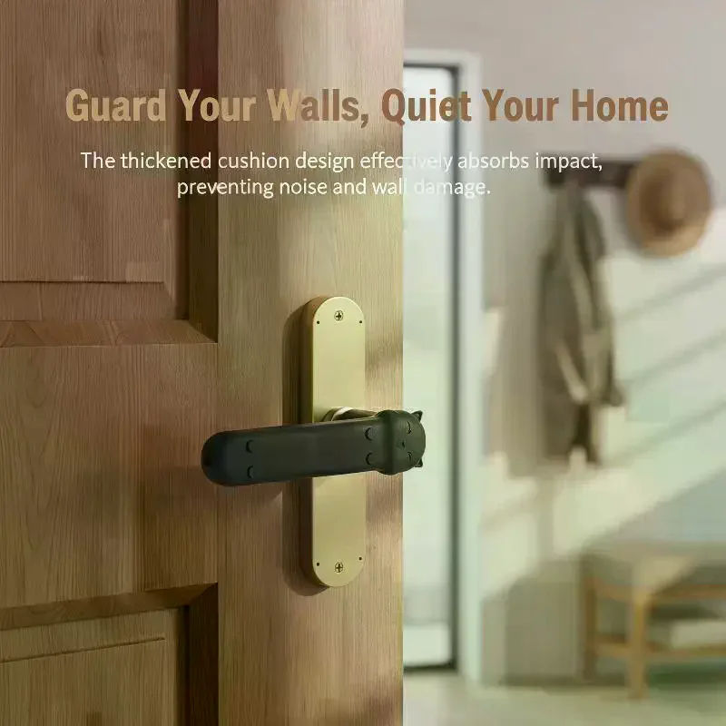 Child Protection Silicone Door Knob Cover with Cute Cartoon Cat Design Anti-Collision for Home 1005012444770025