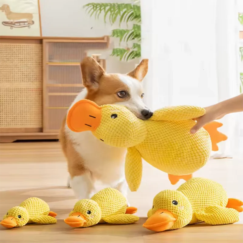 Plush Duck Dog Chew Toy Cute Huggable Stuffed Duck Puppy Interactive Toy Relieve Boredom Pet 1005012446258047