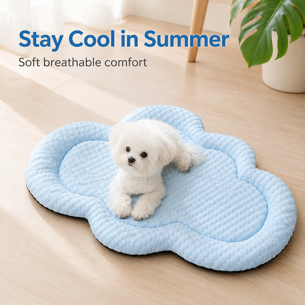 75x52cm Pet Cooling Mat Cloud Shape Dog Cat Summer Bed Breathable Puppy Sleeping Mat Anti Slip Cat 1005012446334318