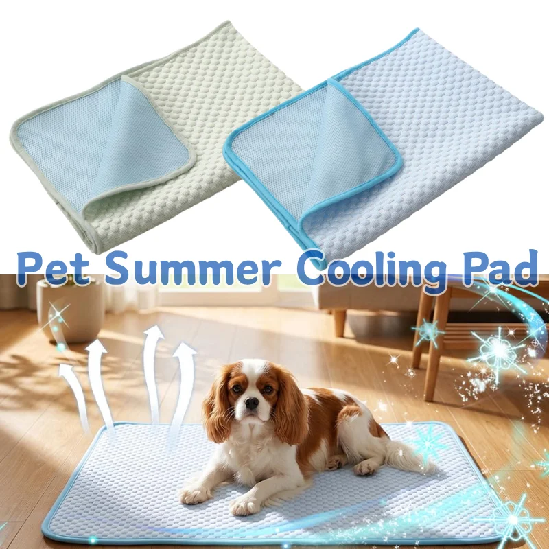 Summer Cooling Pet Mat for Dogs Cat Breathable Mesh Non Toxic Dog Cat Sleep Mat Reversible Ice Silk 1005012446688482