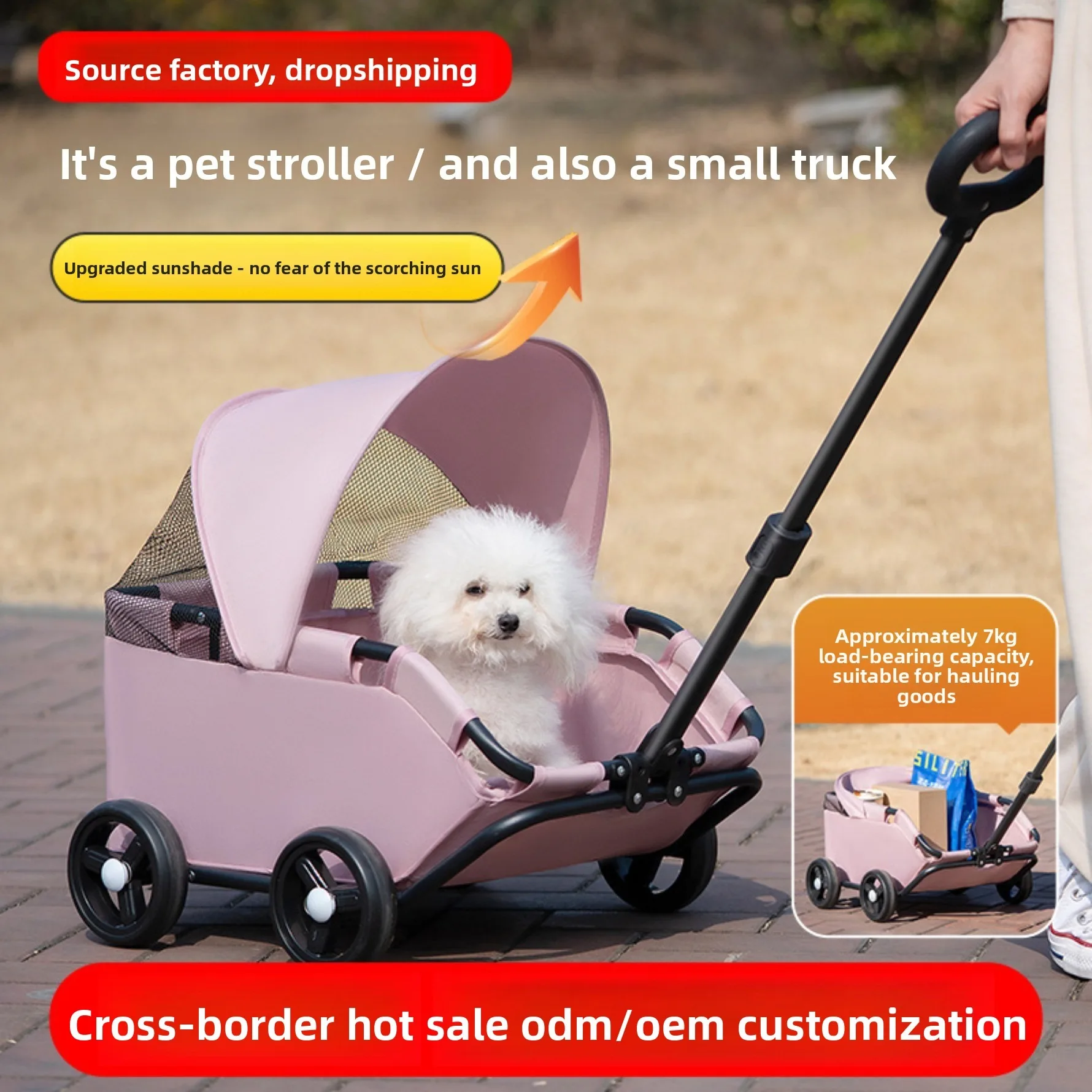 Small Pet Stroller for Dogs Cats Teddy Portable Foldable Outdoor Puppy Cat Carrier Travel Hand 1005012446727469