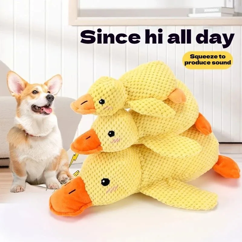 Little Yellow Duck Dog Toy Plush Companion Sleep, Bite Resistant Grind Teeth Relieve Boredom Pet Toy 1005012446747009