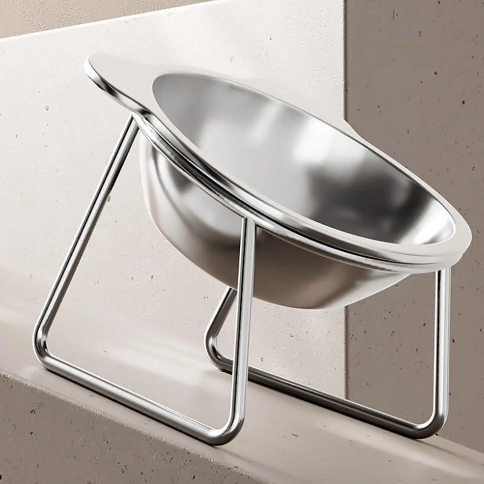 Raised Cat Bowl Stainless Steel 15 Incline Non-Slip Dishes Angled Kitten Bowl for Cats Kitten Puppy 1005012447911752
