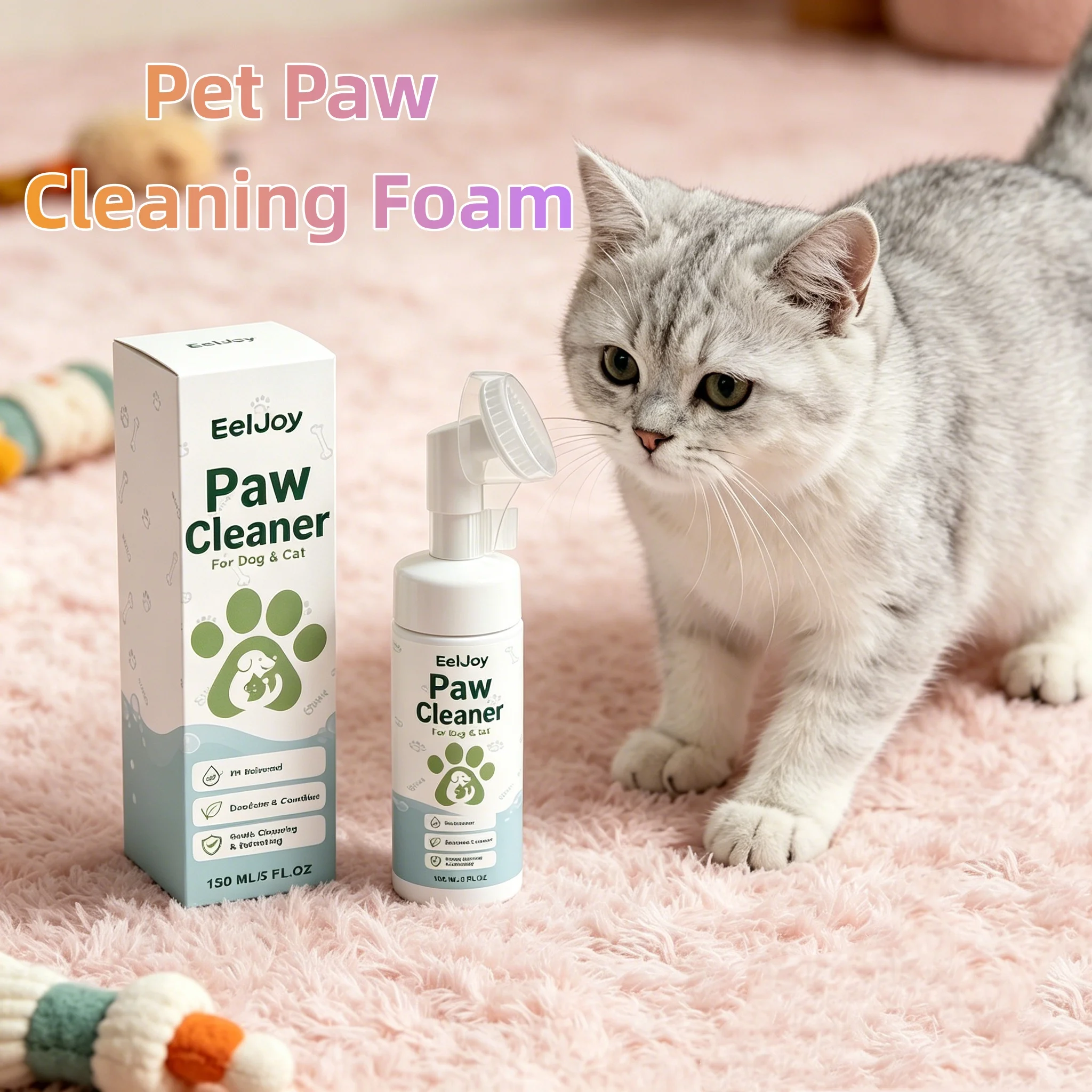Waterless Paw Cleaner Foam with Brush for Dogs and Cats Deep Clean Claw Daily Care Cleaners (150ml) 1005012447953729