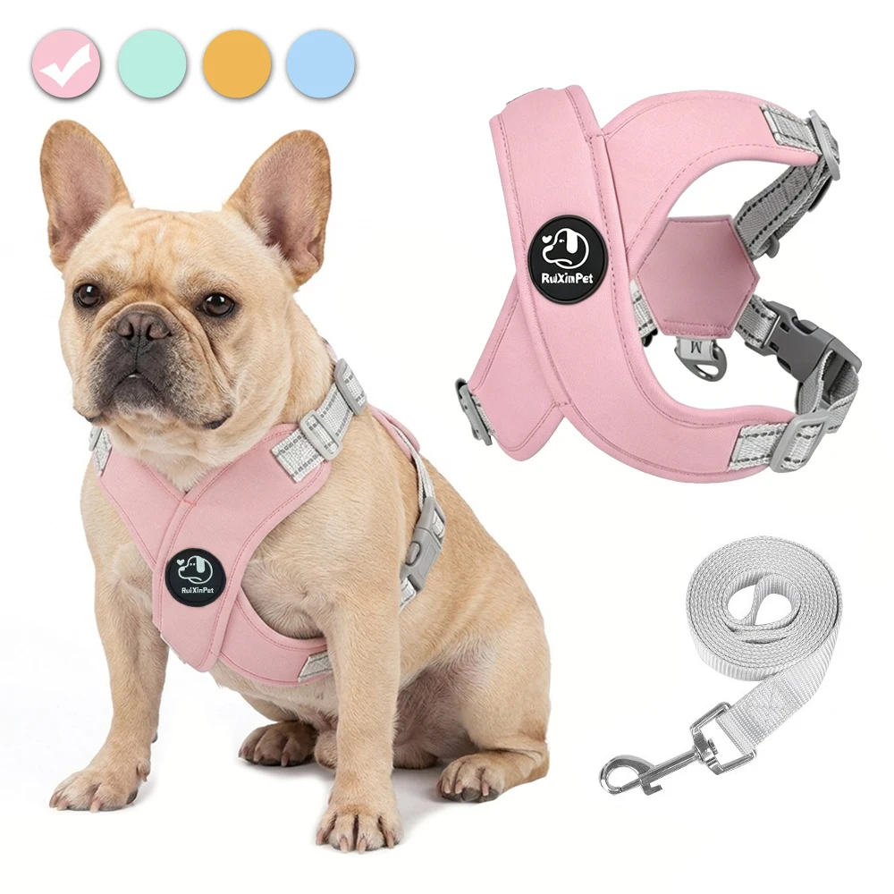Dog Harness and Leash Set, Reflective Adjustable Pet Vest Harness with Metal D-Ring 1005012448597422