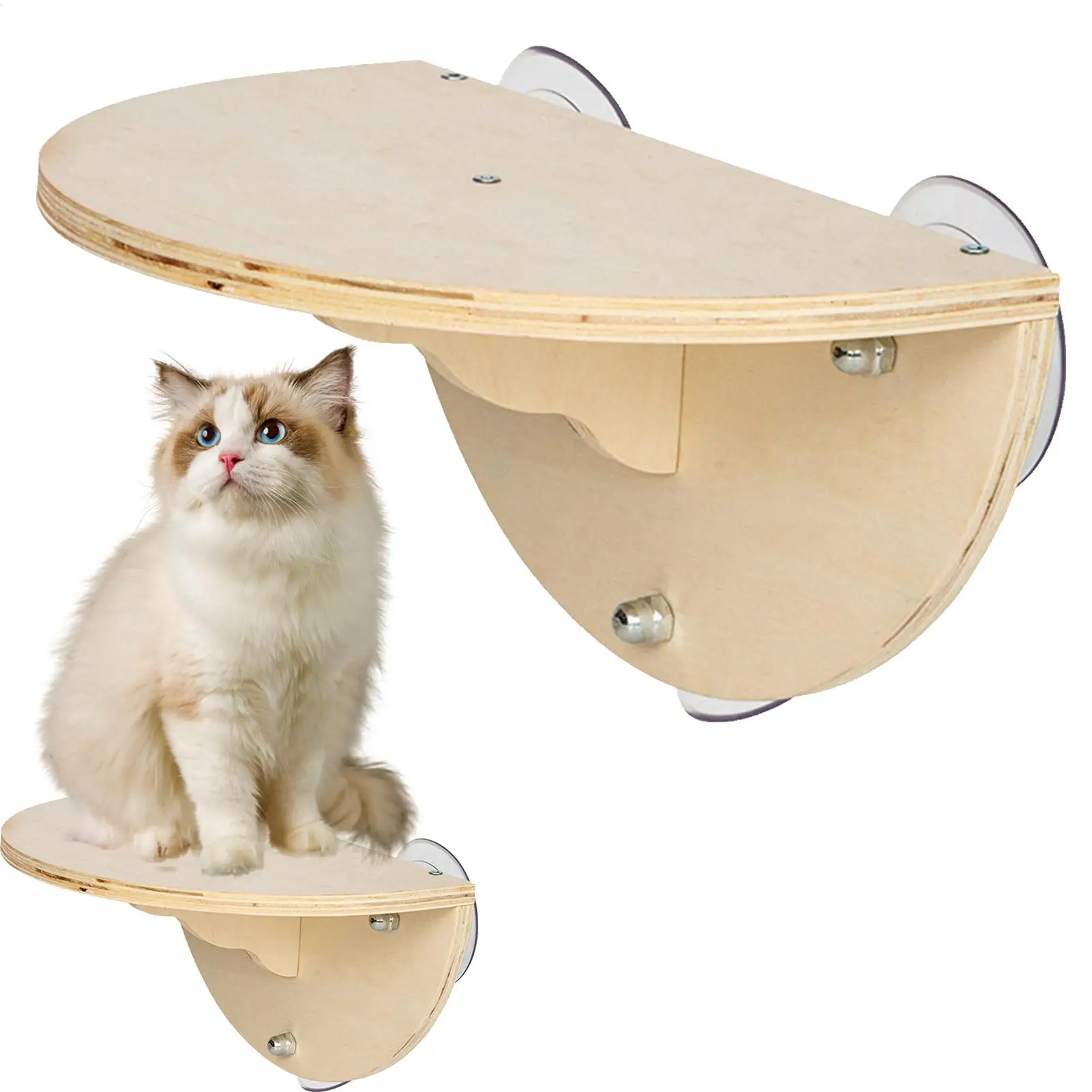 Wooden Cat Wall Mounted Cat Perch Cat Window Perch Space Saving for Window Sill Kitten 1005012449519053