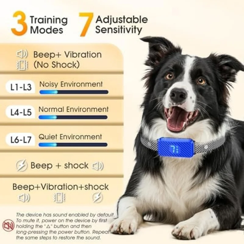 Dog Bark Collar for Small Medium Large Dogs, Rechargeable No Bark Training Collar 1005012449931875