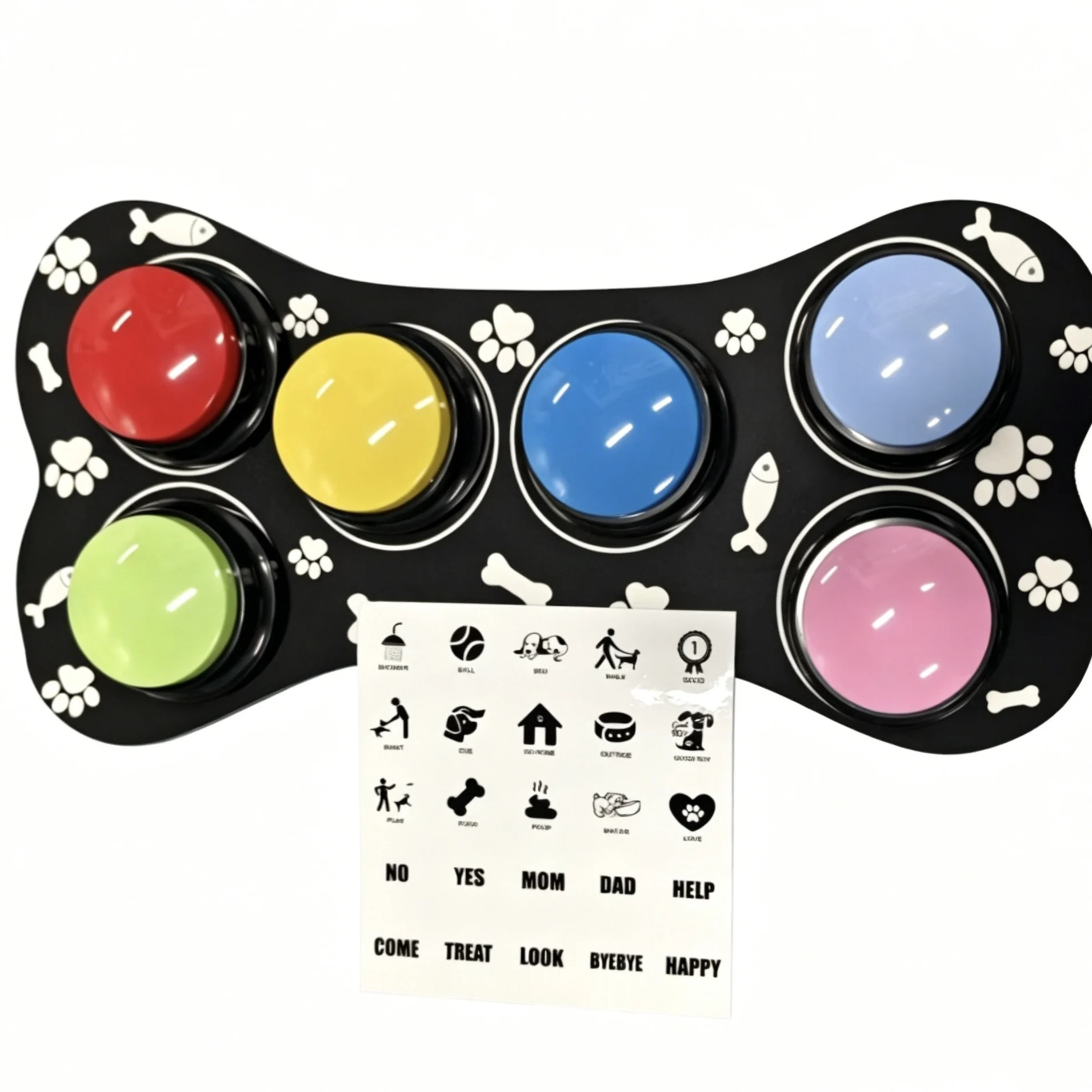 Dog Button Communication Buttons with Nonslip Mat Voice Recording for Pet Training Toy Cat (6PCS) 1005012449945592