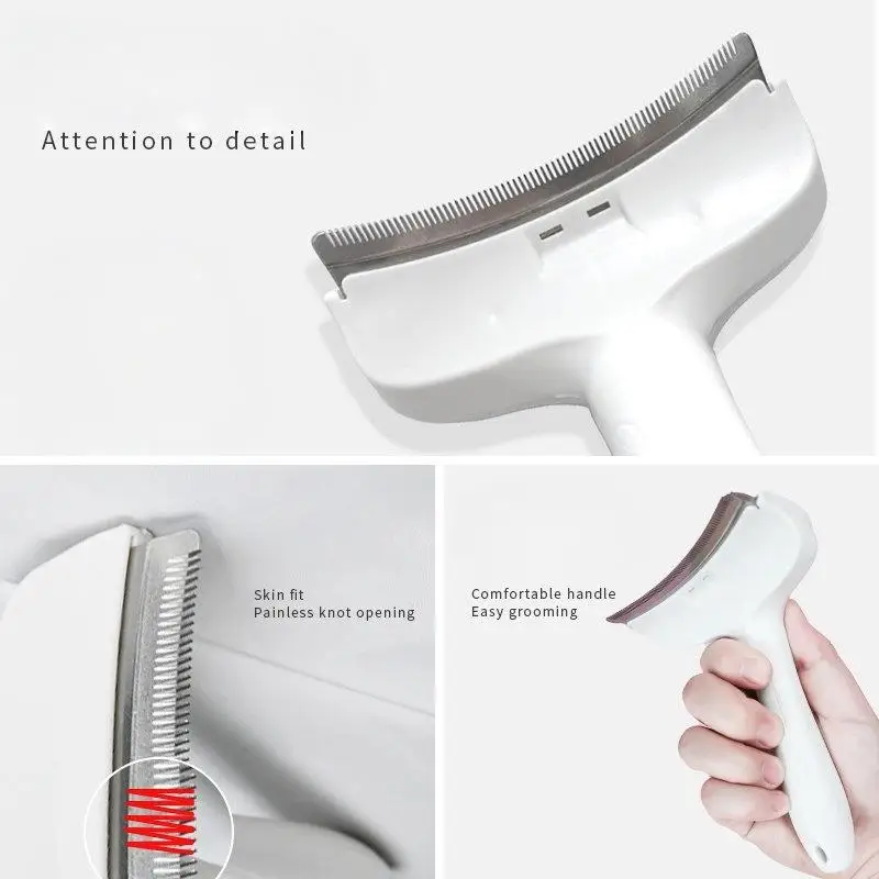 Pet Deshedding Brush with Safe Rounded Teeth Gentle Hair Removal Grooming Tool for Dogs Cats Home 1005012450279328