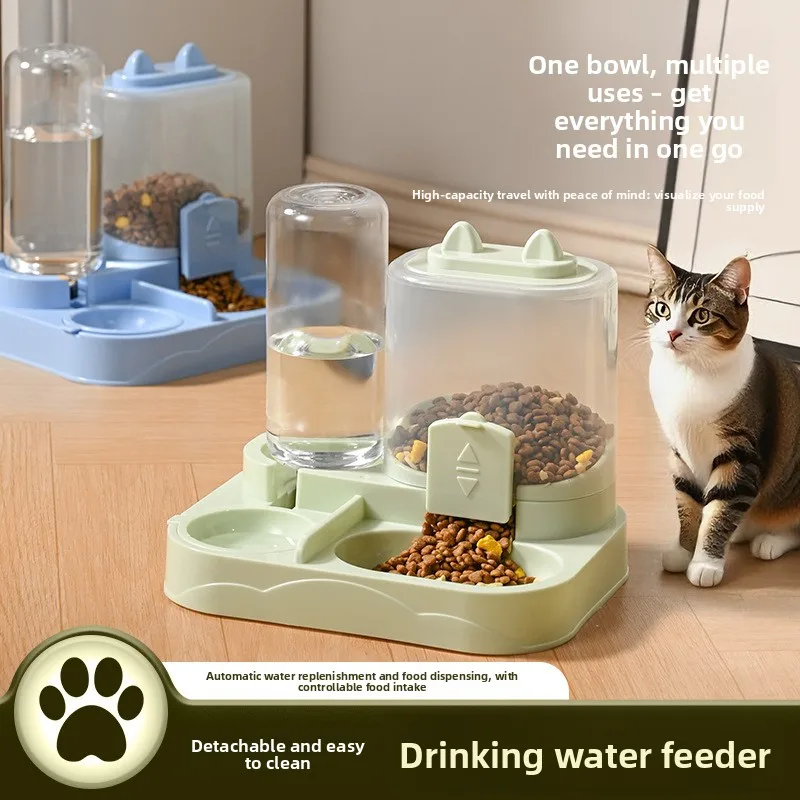 Automatic Cat Food Feeder, Cat Bowl, Dog Bowl, Cat Food and Water Dispenser, Integrated Cat Bowl 1005012450644013
