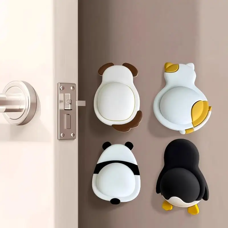 Pet Door Stopper 3D Dog Cat Penguin Panda Anti Collision Self Adhesive Bumper for Furniture (4PCS) 1005012450669527
