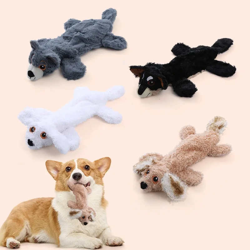 Dog Squeaky Toys Pet Crinkle Toy No Stuffing Animals Plush Dog Chew for Large and Medium Small 1005012452422899