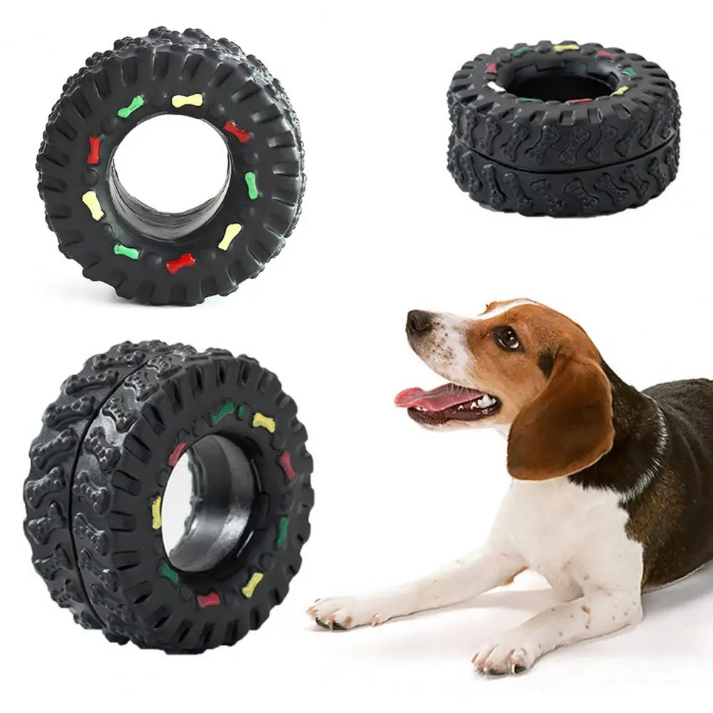 Tire Design Squeaky Dog Chew Toy Wear Resistant Vinyl Puppy Interactive Training Entertainment Pet 1005012452468239