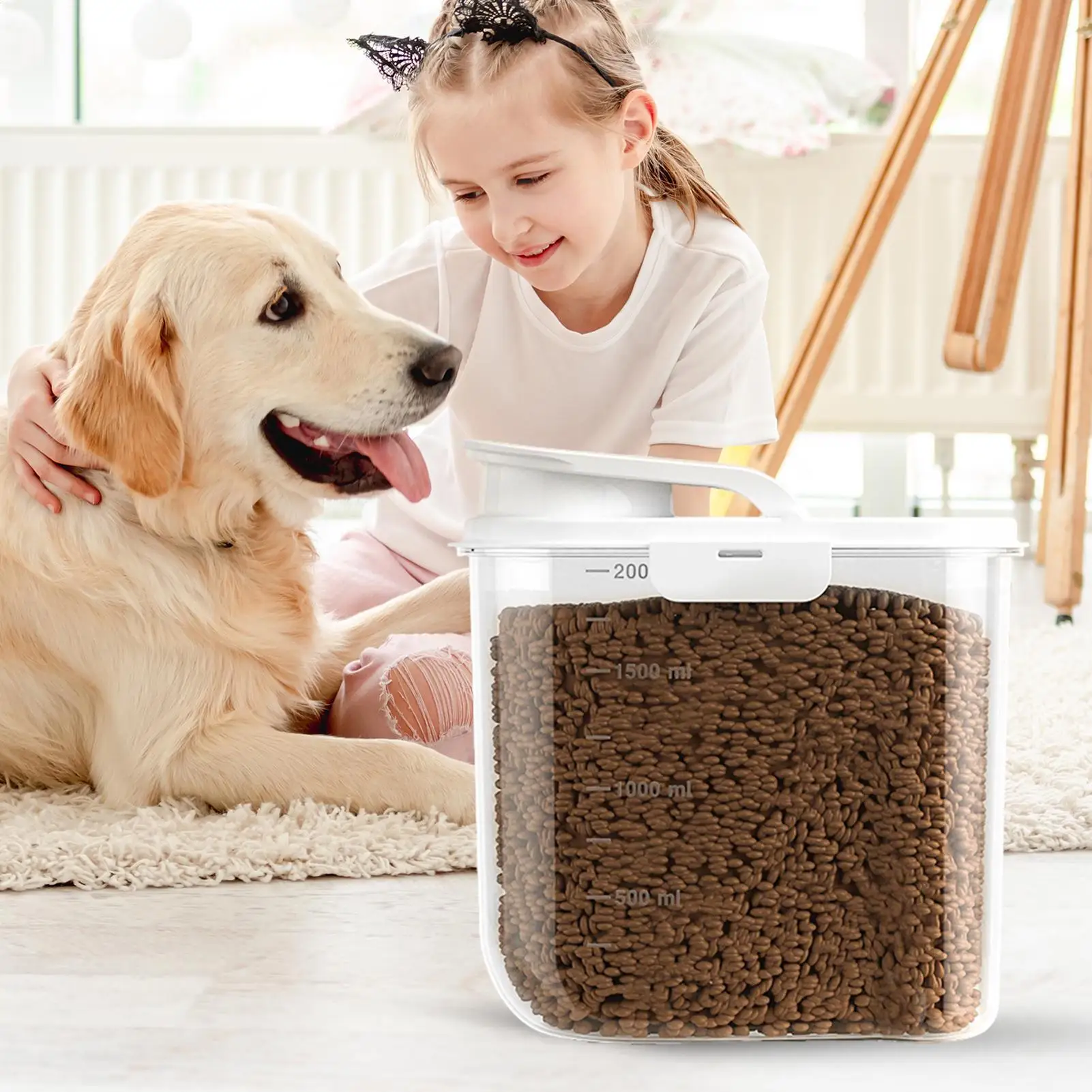 Cat Food Storage Container Airtight Container 2L Organizer Bin for Dog Food with Lid for Home 1005012452522251