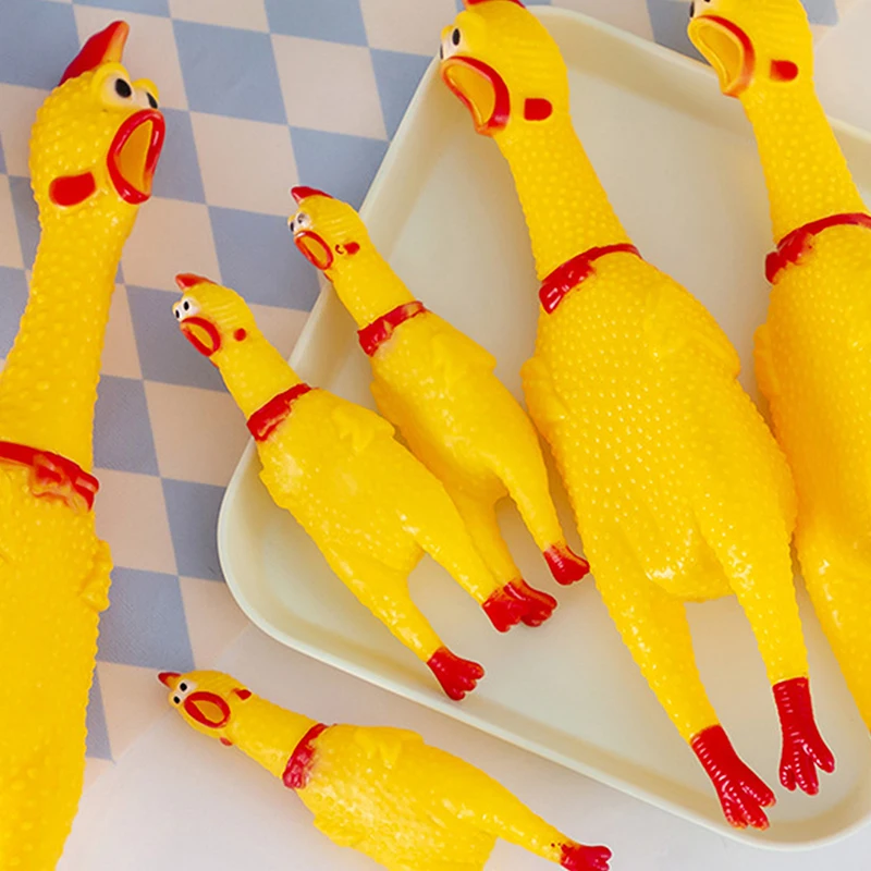Squeaky Screaming Chicken Pet Toy Funny Molar Chew Rubber Toy Small Large Dogpet Squeaker Chew Toys 1005012453785221