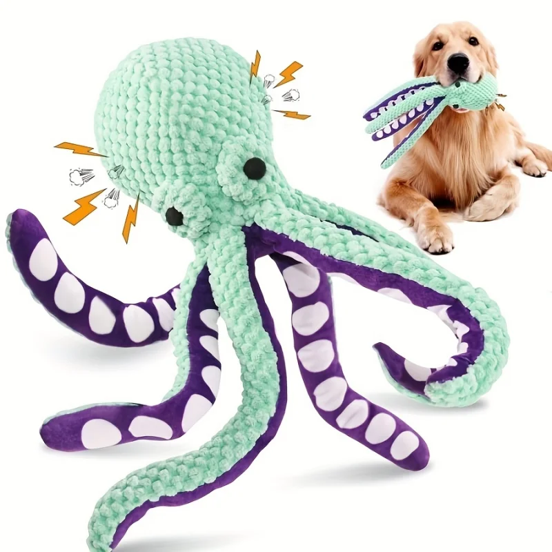 Pet Plush Toys for Dogs Octopus Squeaky Toy Durable Stuffed Chew Toys Interactive Sound Soft Bite 1005012454180932